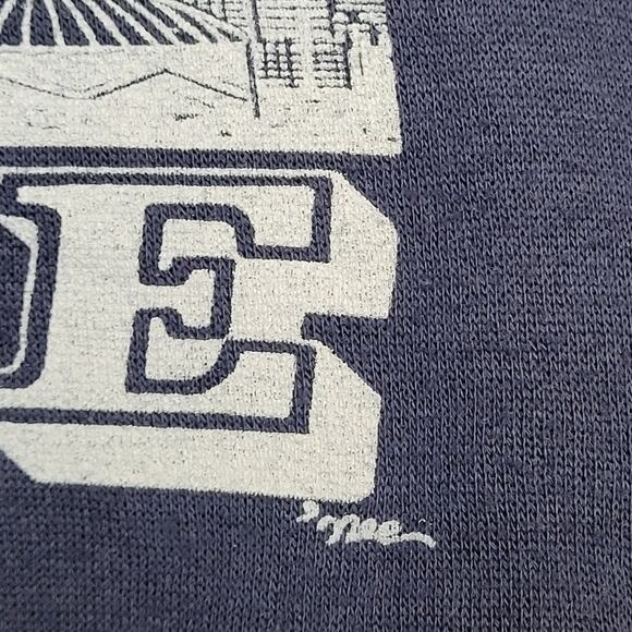 Vintage 90s Seattle Stripes Sweatshirt Large 22x26 Beige USA - Picture 14 of 15